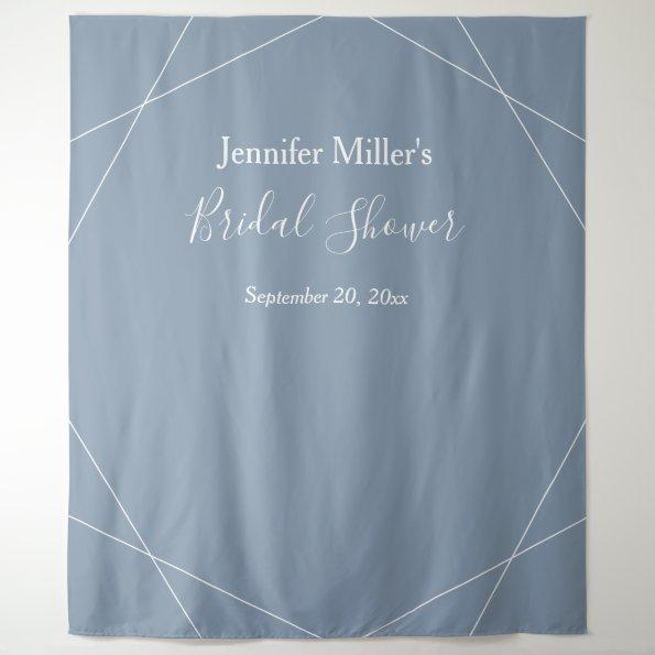 Bridal Shower Dusty Blue Geometric Photo Booth Tapestry