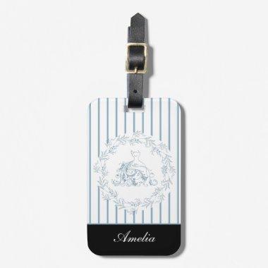 Bridal Shower - Elegant Blue Personalized Bridal Luggage Tag