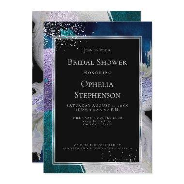 | Elegant Bold Teal Lilac Abstract