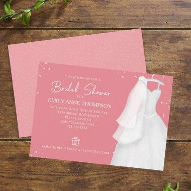 Bridal Shower Elegant Bride Wedding Vintage Gown Invitations