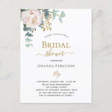Bridal Shower elegant floral eucalyptus greenery PostInvitations