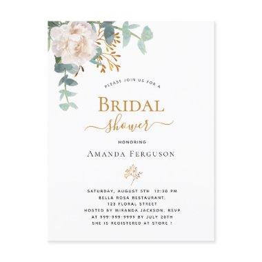 Bridal Shower elegant floral eucalyptus greenery PostInvitations