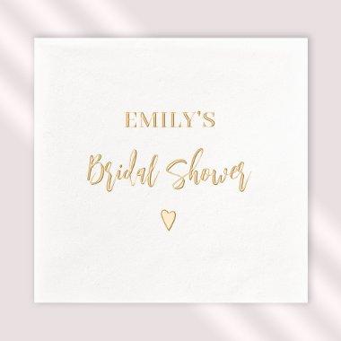 Elegant Modern Heart Gold Foil Napkins