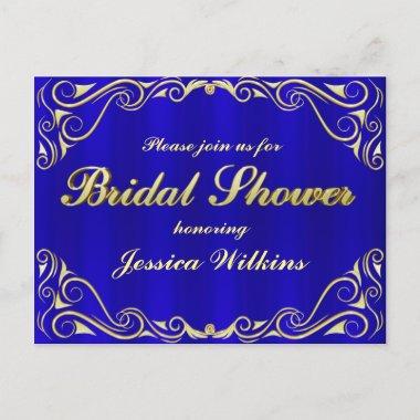 Bridal Shower Elegant Regal Golden Typography Announcement PostInvitations