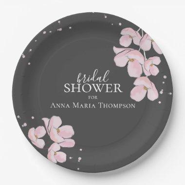 Elegant Rustic Floral Cherry Blossom Paper Plates