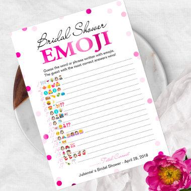 Bridal Shower Emoji Pictionary Game | Pink Magenta