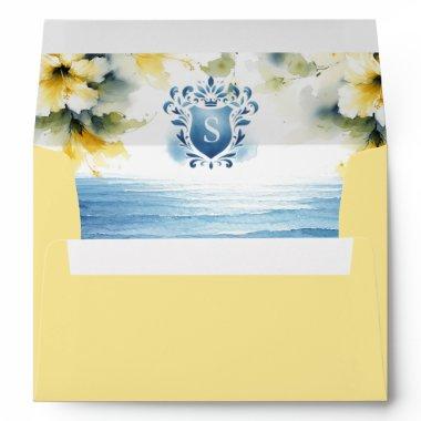 Bridal Shower Envelopes Blue and Yellow