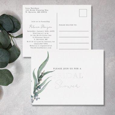 Eucalyptus Botanical Greenery Foil Invitation Post
