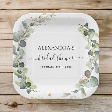 Eucalyptus Greenery Boho Garden Paper Plates