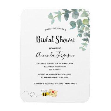 Bridal Shower eucalyptus greenery bumble bee Magnet