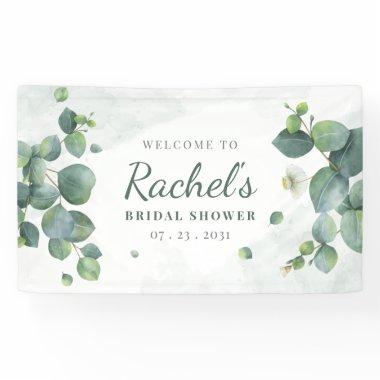 Bridal Shower Eucalyptus Greenery Elegant Floral Banner