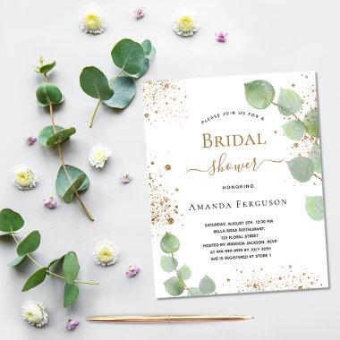 Bridal Shower eucalyptus greenery glitter Invitation PostInvitations