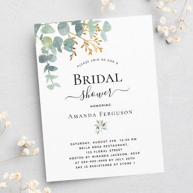 Bridal shower eucalyptus greenery gold elegant Invitations