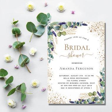eucalyptus greenery gold glitter