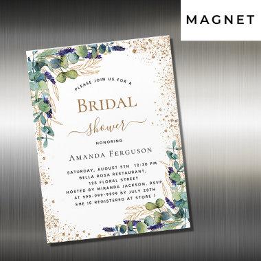 Bridal Shower eucalyptus greenery gold luxury Magnetic Invitations