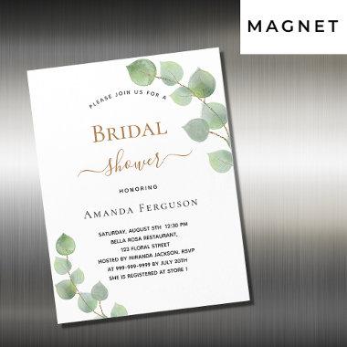 Bridal Shower eucalyptus greenery luxury Magnetic Invitations