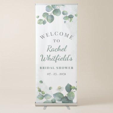 Bridal Shower Eucalyptus Greenery Modern Botanical Retractable Banner