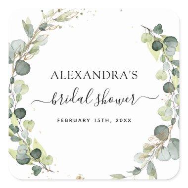 Eucalyptus Greenery Succulent Square Sticker