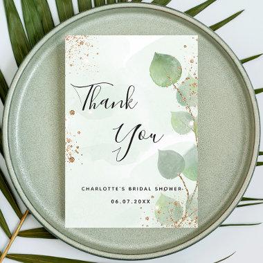 Bridal Shower eucalyptus greenery thank you Invitations