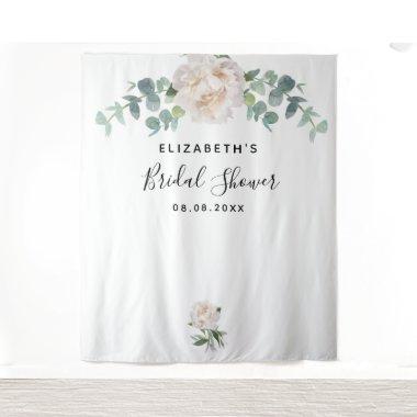 Bridal Shower eucalyptus greenery white elegant Tapestry