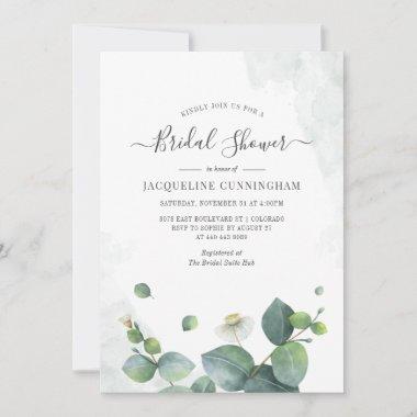 Bridal Shower Eucalyptus Succulent Greenery Invitations