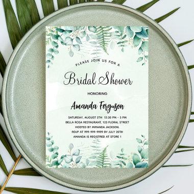 Bridal shower eucalyptus woodland invitation postInvitations