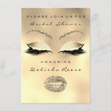 Bridal Shower Eye Gold Sparkly Lips Nr 1 :) Invitations