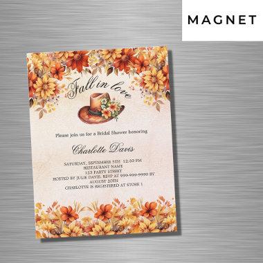 Bridal Shower fall in love cowgirl flowers luxury Magnetic Invitations