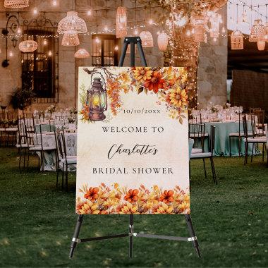 Bridal Shower fall orange flowers welcome Foam Board