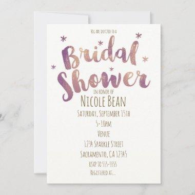 Bridal Shower Faux Gold Bronze Invitations