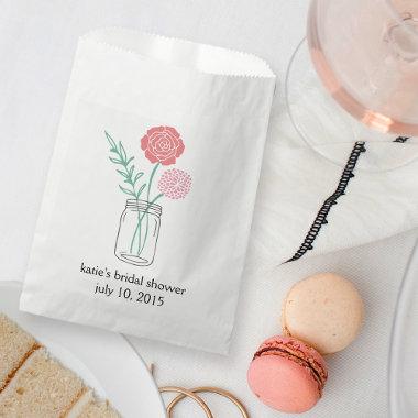 Bridal Shower Favor Bags | Botanical Mason Jar