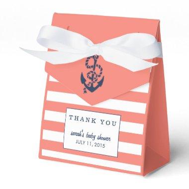 Bridal Shower Favor Boxes | Nautical Girl Coral