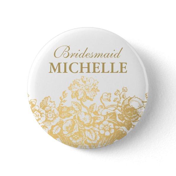 Favor Floral Basket Gold Button