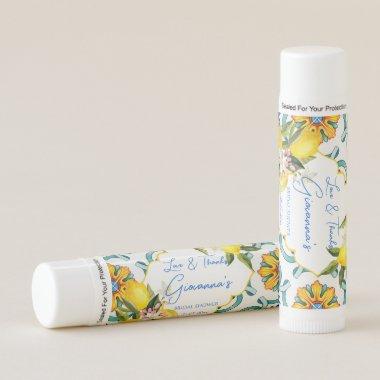 Bridal shower favor gifts Majolica tiles lemons Lip Balm