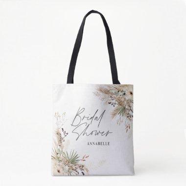 Bridal shower favor pampas eucalyptus elegant tote