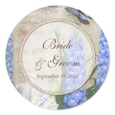 Bridal Shower Favor Seals Dragonfly Butterfly Art