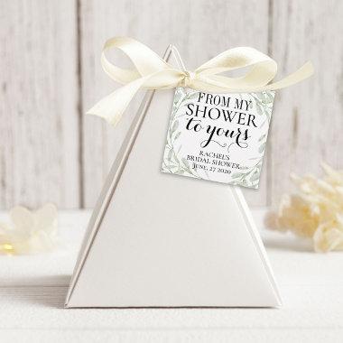 bridal shower favor tags, From my shower to yours Favor Tags