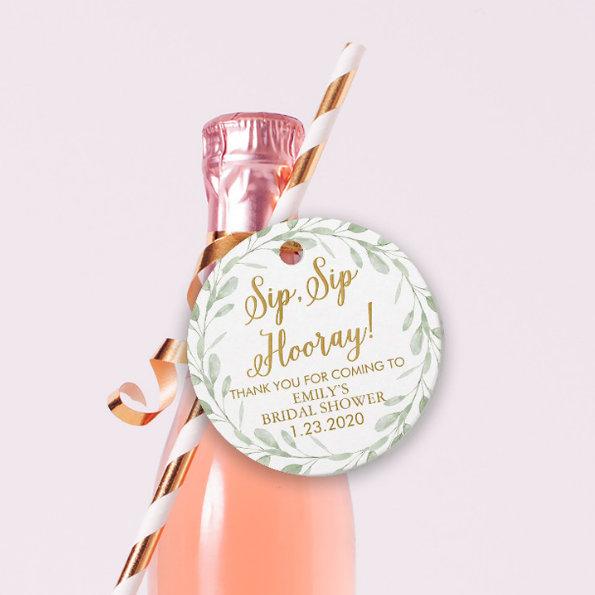 Bridal Shower Favor Tags, Sip Sip, Champagne Tag