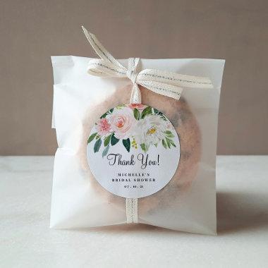 Bridal Shower Favor Tags, Thank You Classic Round Sticker