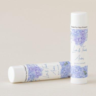 Bridal shower favors something blue hydrangea lip balm