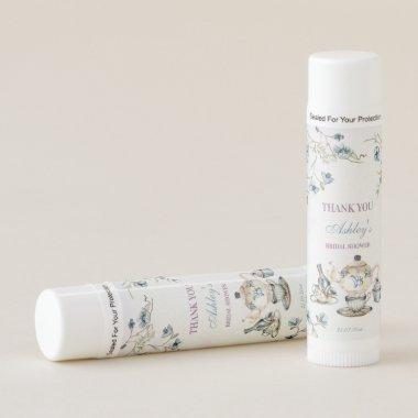 Bridal shower favors tea party personalized lip balm