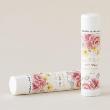 Bridal shower favors wild daisy poppy lip balm