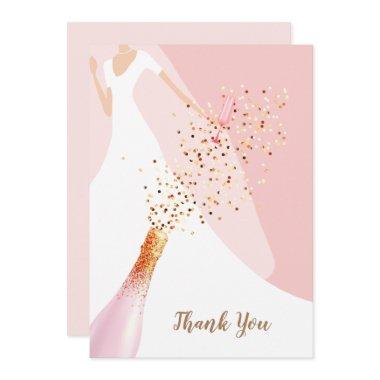 Bridal Shower Flat Rose Quartz Pink Thank You Invitations