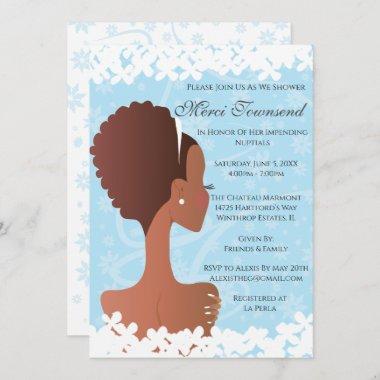 Bridal Shower Floral Blue Invitations