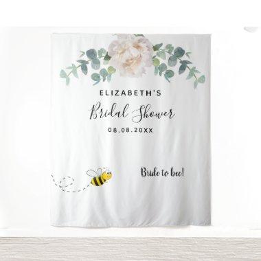 Bridal Shower floral eucaluptus white bride to bee Tapestry