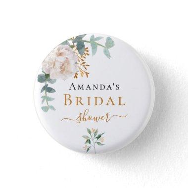 Bridal Shower floral eucalyptus greenery elegant Button