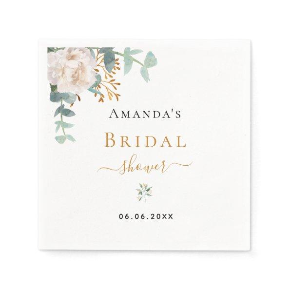Bridal Shower floral eucalyptus greenery elegant Napkins