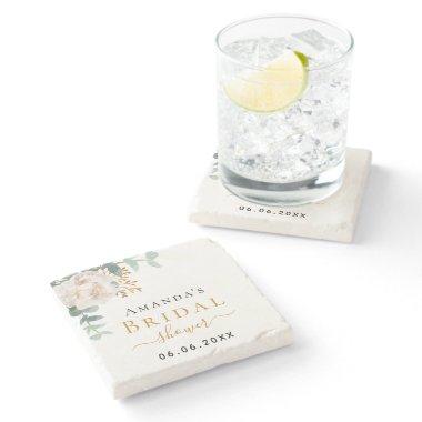 floral eucalyptus greenery elegant Stone Coaster