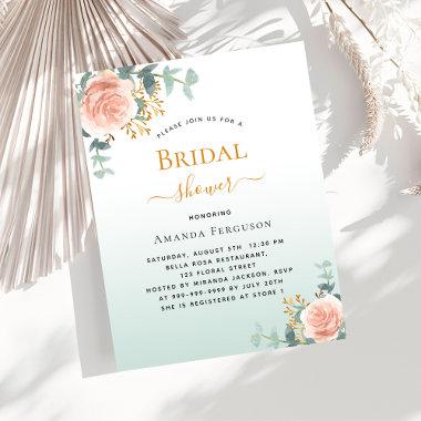 Bridal Shower floral greenery budget Invitations