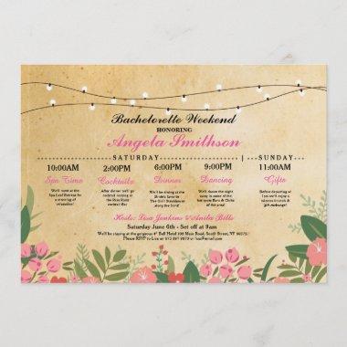 Bridal Shower Floral Itinerary Bachelorette Invite